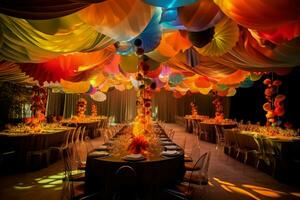colorful serpentine party event photo