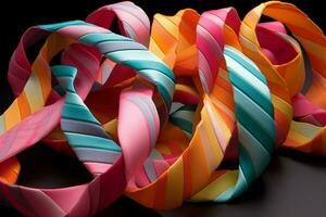 colorful serpentine party ribbons photo