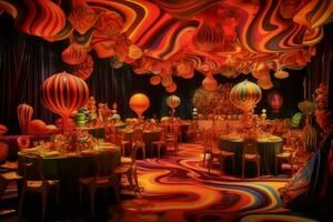 colorful serpentine party event photo