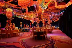 colorful serpentine party event photo