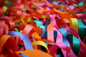 colorful serpentine party ribbons photo