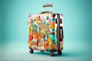 colorful travel suitcase photo