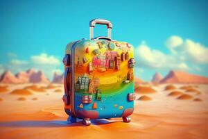 colorful travel suitcase trip photo