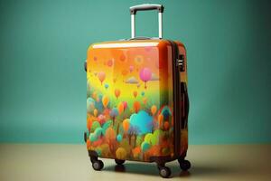 colorful travel suitcase photo