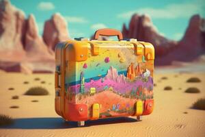 colorful travel suitcase trip photo