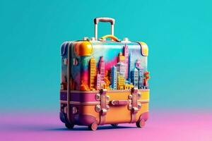 colorful travel suitcase trip photo