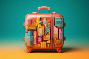 colorful travel suitcase trip photo