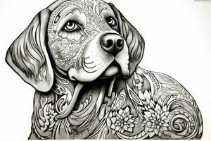 coloring book dog black photo