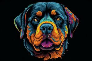 coloring dog head rottweiler photo