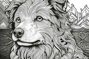 coloring book irish dog black photo