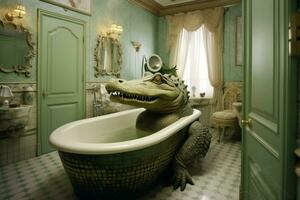 crocodile bathroom image hd photo