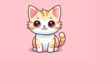 linda kawaii gato dibujos animados foto