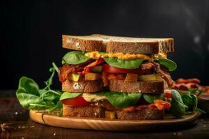 delicious vegan sandwich with a crunchy texture a photo