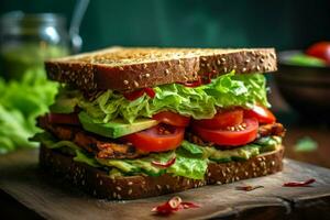 delicious vegan sandwich with a crunchy texture a photo