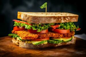 delicious vegan sandwich with a crunchy texture a photo