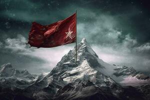 digital mountain flag photo