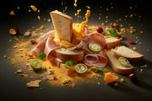 exploded axonometric view of a ham mustard sause br photo