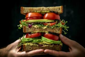 enjoy a fresh and tasty vegan sandwich made with photo