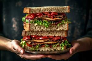 enjoy a fresh and tasty vegan sandwich made with photo