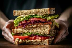 enjoy a fresh and tasty vegan sandwich made with photo