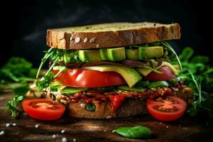 enjoy a fresh and tasty vegan sandwich made with photo