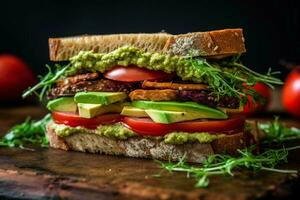 enjoy a fresh and tasty vegan sandwich made with photo