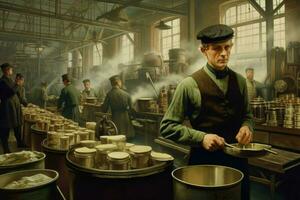 factory man worker vintage 1800 year photo