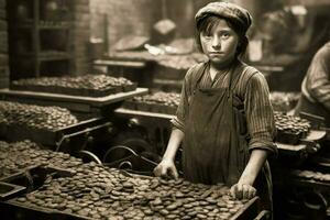 fábrica niño trabajador Clásico 1800 año foto