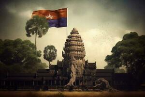 flag wallpaper of Cambodia photo