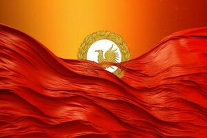 flag wallpaper of Kyrgyzstan photo