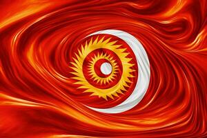 flag wallpaper of Kyrgyzstan photo