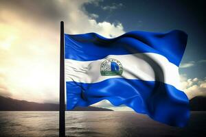 flag wallpaper of Nicaragua photo