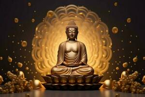 gautum buddha vesak purnima statue symbol of peace photo