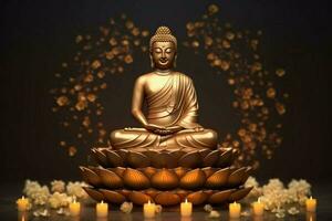 gautum buddha vesak purnima statue symbol of peace photo