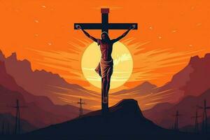 good friday background with jesus christ and cross photo