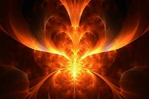 glowing inferno igniting nature abstract fractal photo