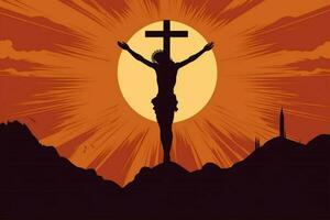 good friday background with jesus christ and cross photo