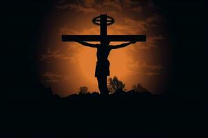 good friday background with jesus christ and cros photo