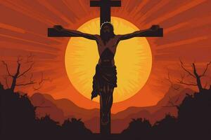 good friday background with jesus christ and cross photo