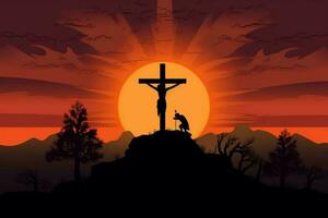 good friday background with jesus christ and cross photo