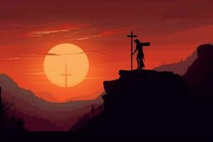 good friday background with jesus christ and cross photo