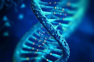 human helix dna structure concept in blue color photo
