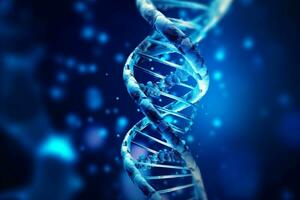 human helix dna structure concept in blue color photo