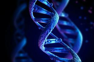 human helix dna structure concept in blue color photo