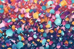 illustration with confetti background shining ill photo