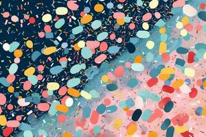 illustration with confetti background shining ill photo