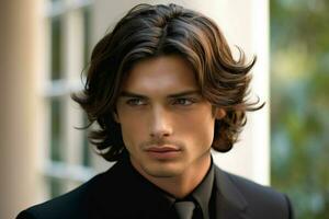 mens hairstyles for medium length hair photo