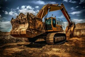 mining equipment digging in the construction indust photo