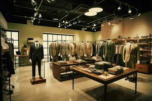 modern men fashion in retail boutique store photo