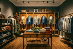 modern men fashion in retail boutique store photo